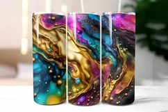 Abstract Alcohol Ink Tumbler Wrap | Fluid Art Tumbler Design Product Image 2