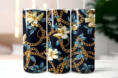 Floral Tumbler Wrap | Elegant Floral Silk Fabric Texture Product Image 2