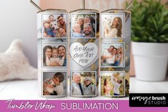 Photo Tumbler Wrap, Marble Family Frame Tumbler Sublimation Product Image 1