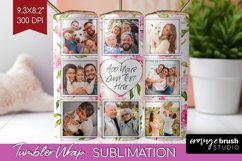 Retro Photo Tumbler PNG - Flowers Picture Tumbler Wrap Product Image 1