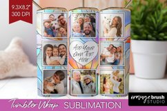 Stained Glass Photo Tumbler PNG - Flowers Picture Tumbler Product Image 1