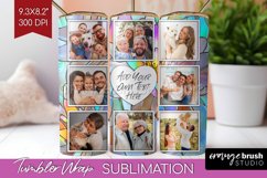 Stained Glass Photo Tumbler PNG - Flowers Picture Tumbler Product Image 1