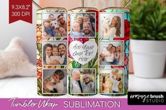 Stained Glass Photo Tumbler PNG - Flowers Picture Tumbler Product Image 1