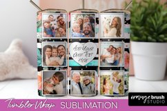 Photo Tumbler Wrap, Floral Picture Frame Tumbler Sublimation Product Image 1