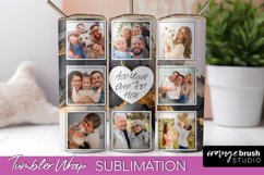 Photo Tumbler Wrap, Marble Family Frame Tumbler Sublimation Product Image 1
