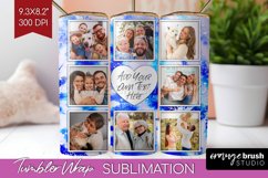 Winter Photo Frame Tumbler Wrap - Tie Dye Background Product Image 1