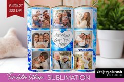 Winter Photo Frame Tumbler Wrap - Tie Dye Background Product Image 1
