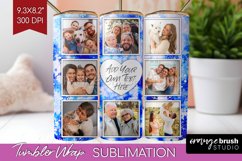 Winter Photo Frame Tumbler Wrap - Tie Dye Background Product Image 1
