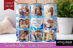 Winter Photo Frame Tumbler Wrap - Tie Dye Background Product Image 1