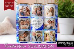 Winter Photo Frame Tumbler Wrap - Tie Dye Background Product Image 1