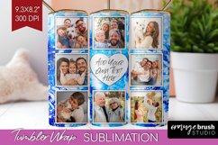Winter Photo Frame Tumbler Wrap - Tie Dye Background Product Image 1
