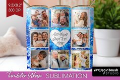 Winter Photo Frame Tumbler Wrap - Tie Dye Background Product Image 1