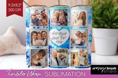 Winter Photo Frame Tumbler Wrap - Tie Dye Background Product Image 1