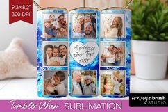 Winter Photo Frame Tumbler Wrap - Tie Dye Background Product Image 1