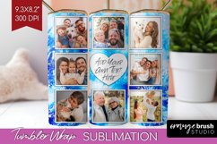 Winter Photo Frame Tumbler Wrap - Tie Dye Background Product Image 1