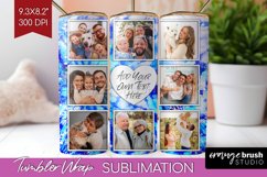 Winter Photo Frame Tumbler Wrap - Tie Dye Background Product Image 1