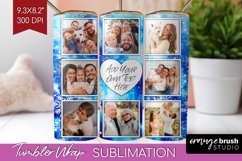 Winter Photo Frame Tumbler Wrap - Tie Dye Background Product Image 1