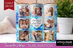 Winter Photo Frame Tumbler Wrap - Tie Dye Background Product Image 1