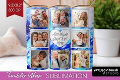Winter Photo Frame Tumbler Wrap - Tie Dye Background Product Image 1