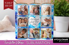Winter Photo Frame Tumbler Wrap - Tie Dye Background Product Image 1