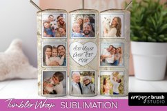 Photo Tumbler Wrap, Marble Family Frame Tumbler Sublimation Product Image 1