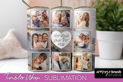 Photo Tumbler Wrap, Marble Family Frame Tumbler Sublimation Product Image 1