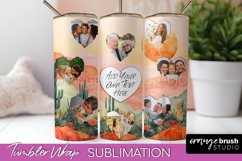 Photo Tumbler Wrap, Boho Family Frame Tumbler Sublimation Product Image 1