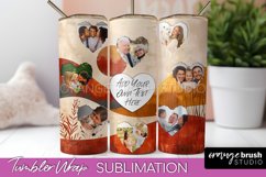 Photo Tumbler Wrap, Boho Family Frame Tumbler Sublimation Product Image 1