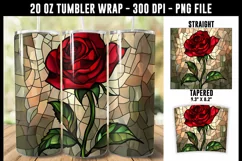 Stained Glass Rose Tumbler Wrap | 20 oz tumbler wrap Product Image 1