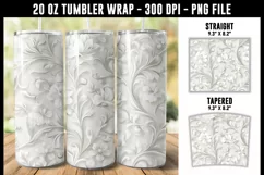 White floral Tumbler Wrap | 20 oz tumbler wrap Product Image 1