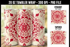 Red Mandala Tumbler Wrap | 20 oz tumbler wrap Product Image 1