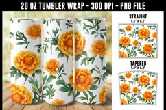 Marigold Flower Tumbler Wrap | 20 oz tumbler wrap Product Image 1