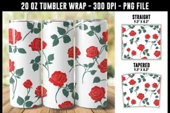 Red Rose Tumbler Wrap | 20 oz tumbler wrap Product Image 1