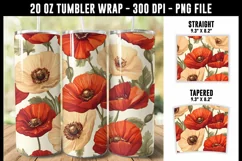 Poppy Flower Tumbler Wrap | 20 oz tumbler wrap Product Image 1