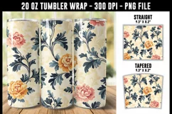 Victorian Flower Tumbler Wrap | 20 oz tumbler wrap Product Image 1