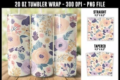 Pastel Boho Floral Tumbler Wrap | 20 oz tumbler wrap Product Image 1