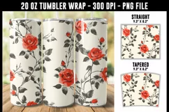 Red Rose Tumbler Wrap | 20 oz tumbler wrap Product Image 1