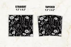 Black and White Wildflower Tumbler Wrap | 20 oz tumbler wrap Product Image 2