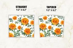 Marigold Flower Tumbler Wrap | 20 oz tumbler wrap Product Image 2