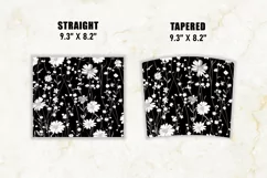 Black and White Wildflower Tumbler Wrap | 20 oz tumbler wrap Product Image 2
