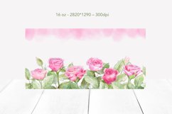 Summer libbey can glass with pink roses. 16 oz can glass Product Image 2