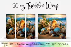 Tropical Seashells on the Beach Tumbler Wrap Design Product Image 1