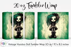 Halloween Voodoo Doll Tumbler Wrap | Vintage Doll Tumbler Product Image 1