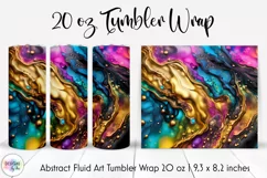 Abstract Alcohol Ink Tumbler Wrap | Fluid Art Tumbler Design Product Image 1