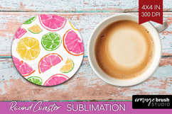 Abstract Fruit Round Coaster - Tutti Frutti Coaster PNG Product Image 1