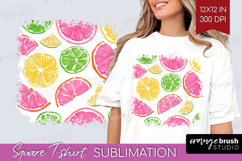 Abstract Fruit Square Tshirt Background - Tutti Frutti PNG Product Image 1