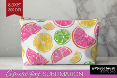 Abstract Fruit Cosmetic Bag - Tutti Frutti Makeup Bag PNG Product Image 1