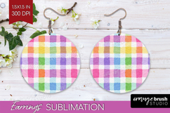 Abstract Fruit Round Earrings - Tutti Frutti PNG Sublimation Product Image 1