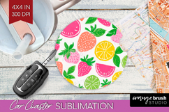 Abstract Fruit Car Coaster - Tutti Frutti Coaster PNG Product Image 1