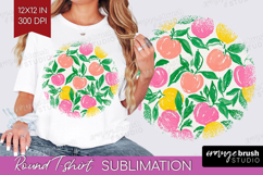 Abstract Fruit Round Tshirt Background - Tutti Frutti PNG Product Image 1